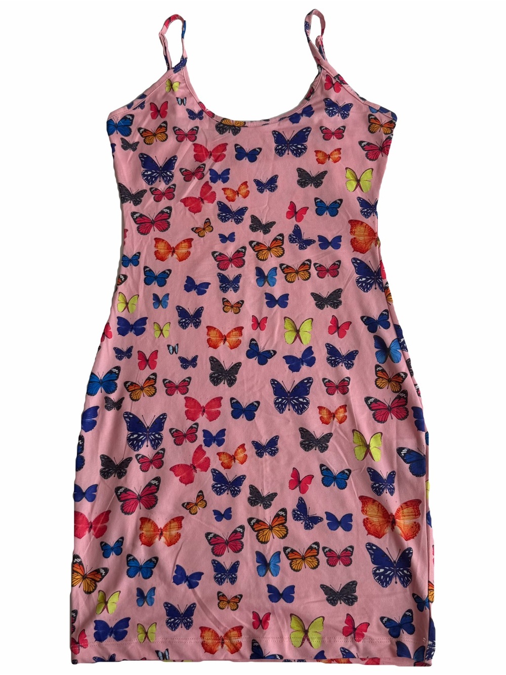 Pink Butterfly Print Dress
